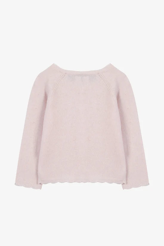 Cardigan Rosée wool floral embroidery