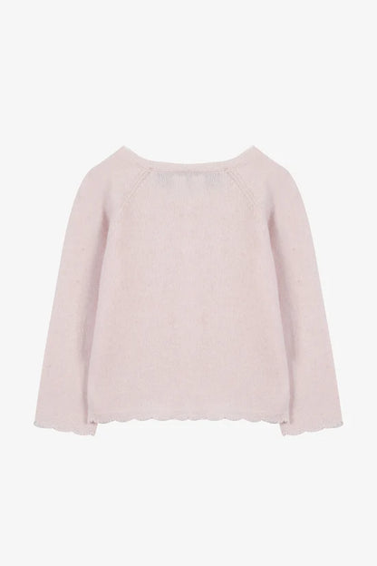 Cardigan Rosée wool floral embroidery