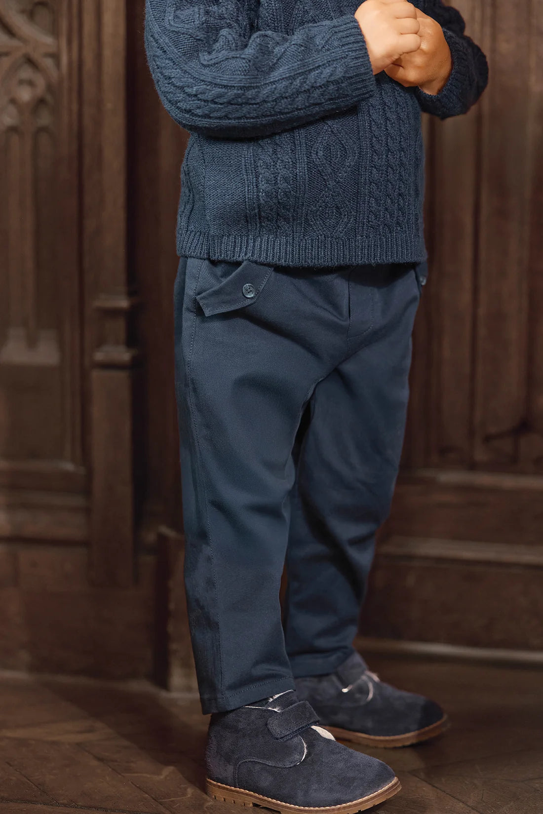 Trousers Navy cotton Trim