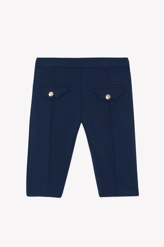 Trousers Navy scalloped pockets