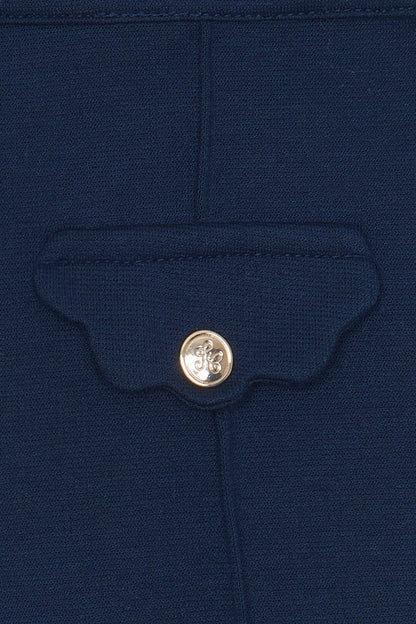 Trousers Navy scalloped pockets