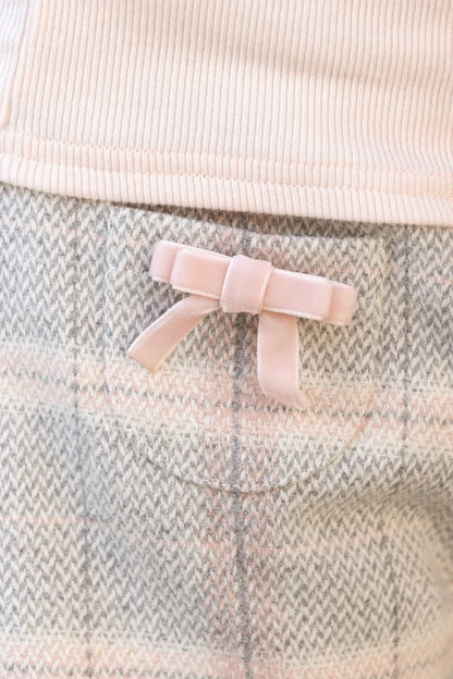 Shorts Mid-beige wool check