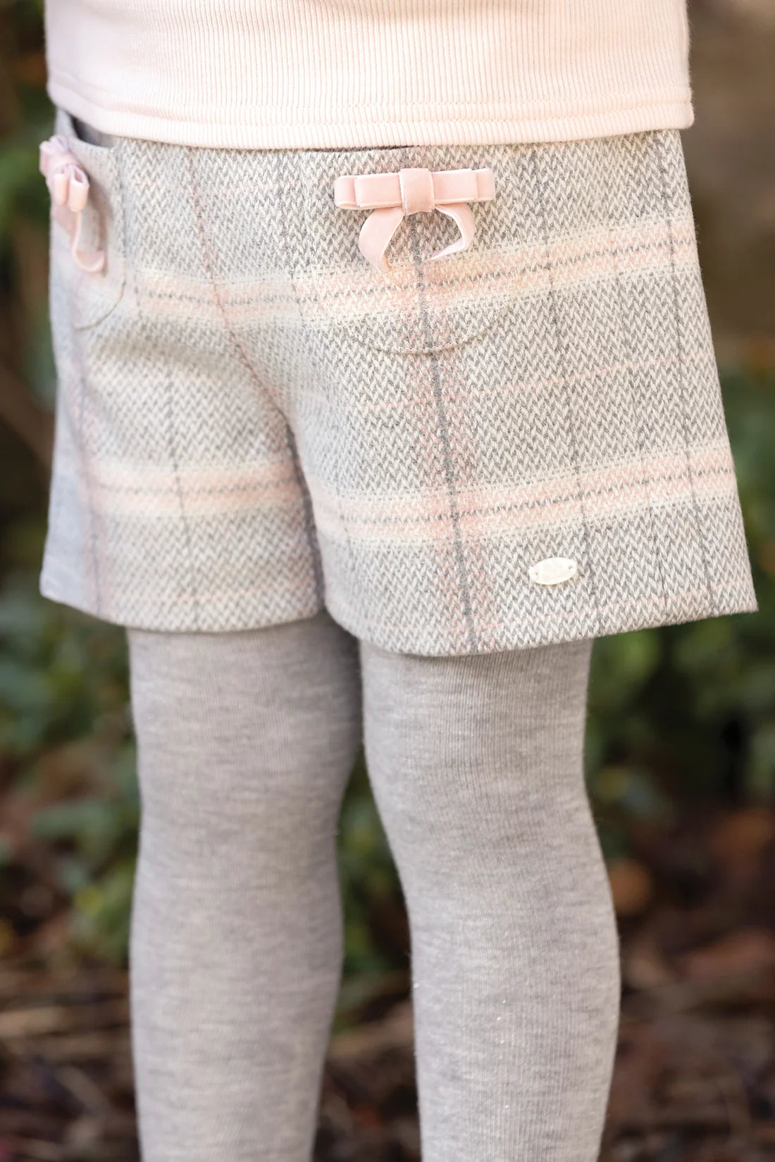 Shorts Mid-beige wool check