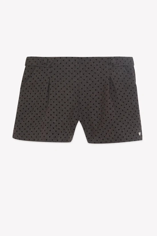 Short Brown Wool polka dot pattern