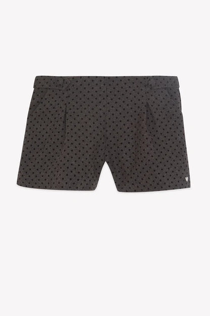Short Brown Wool polka dot pattern