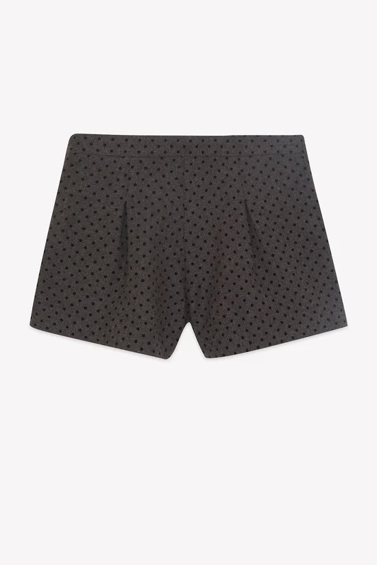 Short Brown Wool polka dot pattern