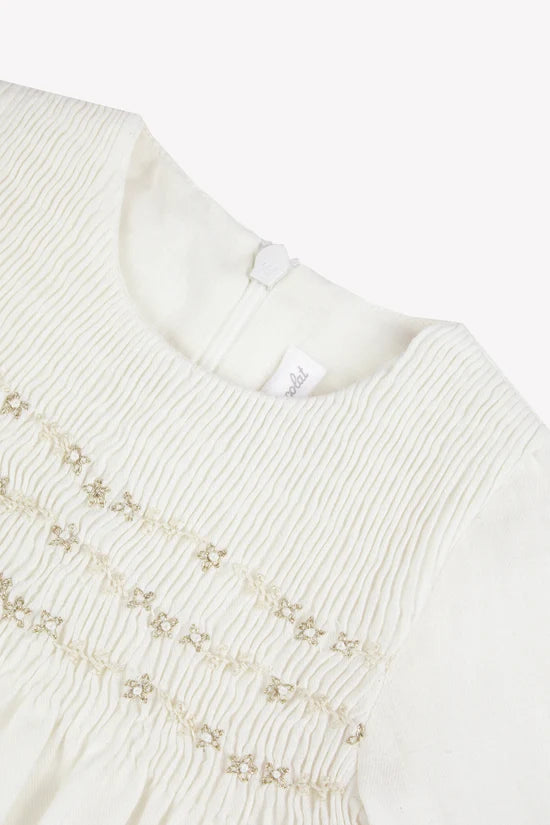 Dress Ecru cotton round neck