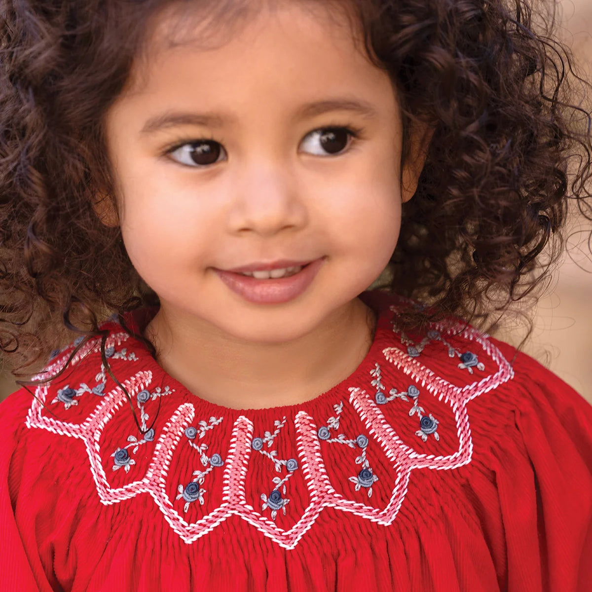 Poinsettia Baby Dress - Cerise