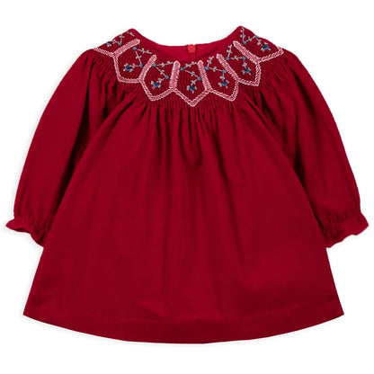 Poinsettia Baby Dress - Cerise