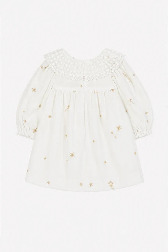 Dress Ecru Ruffled collar Race