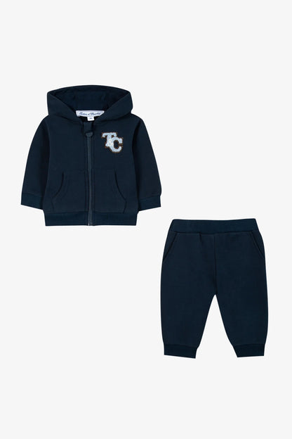 Outfit Jogging suit Navy cotton to Hood