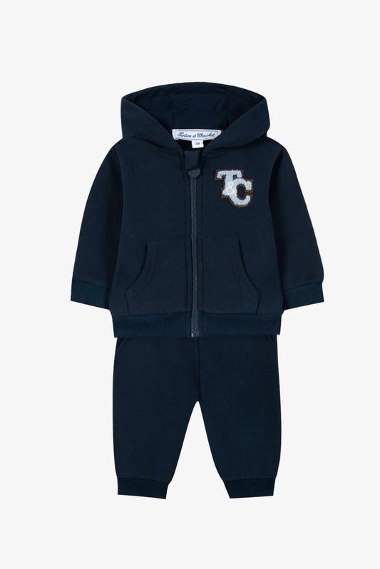 Outfit Jogging suit Navy cotton to Hood