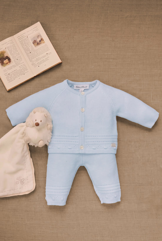Long outfit Sky blue wool
