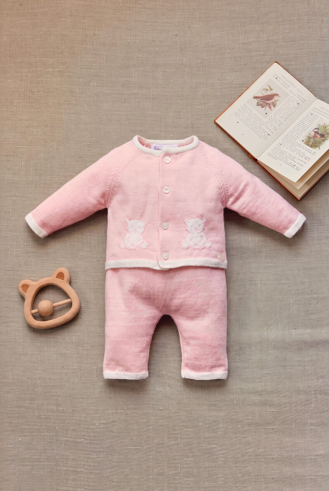 Long outfit Pink cotton with buttons