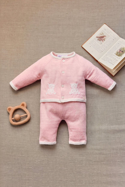 Long outfit Pink cotton with buttons