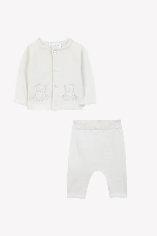 Long outfit Mottled Beige cotton buttons