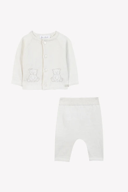 Long outfit Mottled Beige cotton buttons