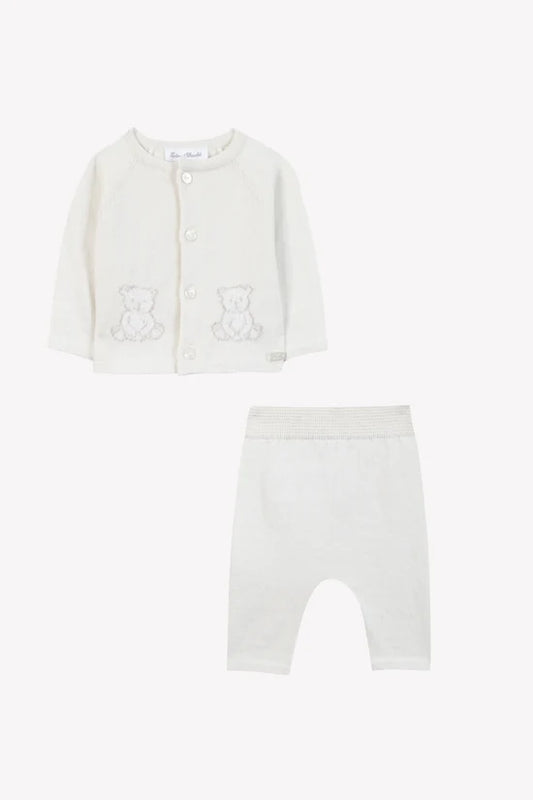 Long outfit Mottled Beige cotton buttons
