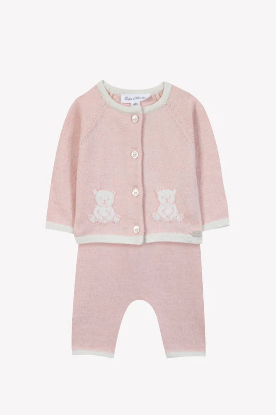 Long outfit Pink cotton with buttons