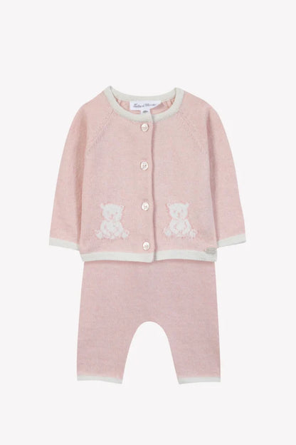 Long outfit Pink cotton with buttons