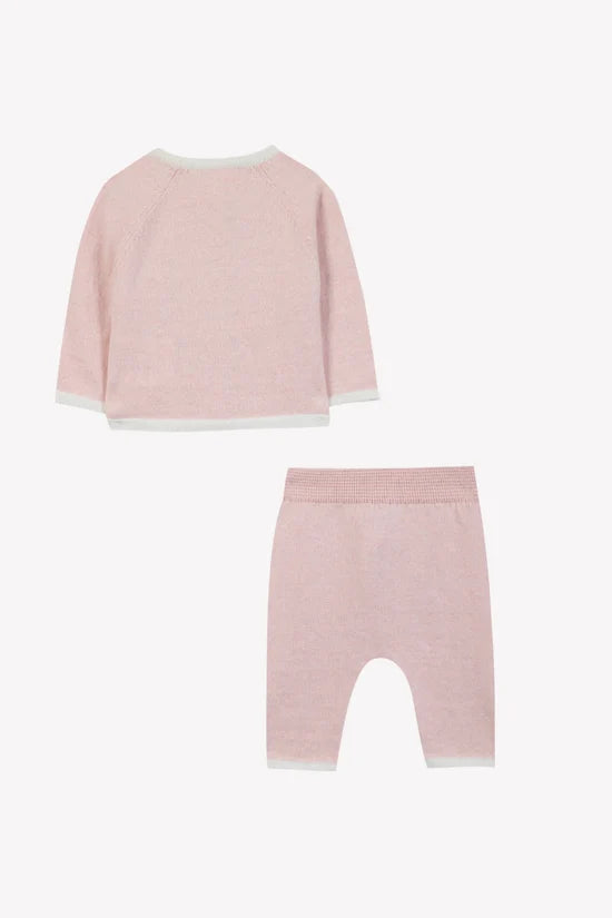 Long outfit Pink cotton with buttons
