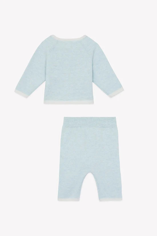 Long outfit Sky-blue cotton with buttons