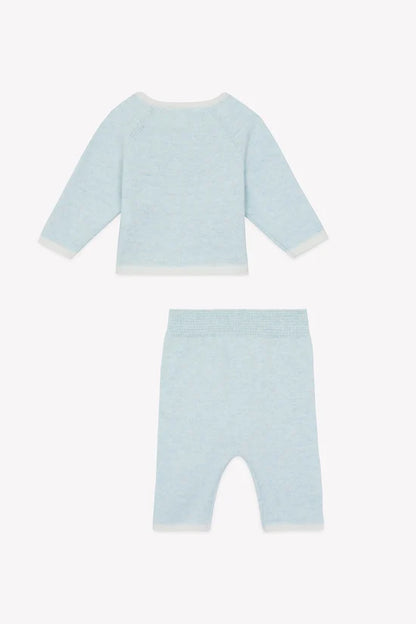 Long outfit Sky-blue cotton with buttons