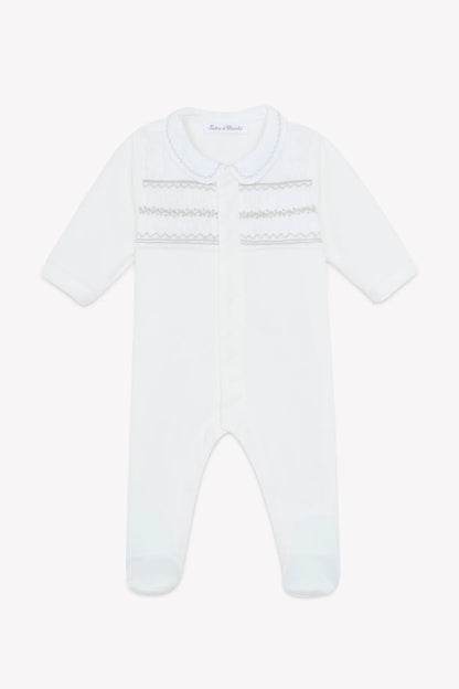 Pajamas Ecru velvet peter pan collar embroidery