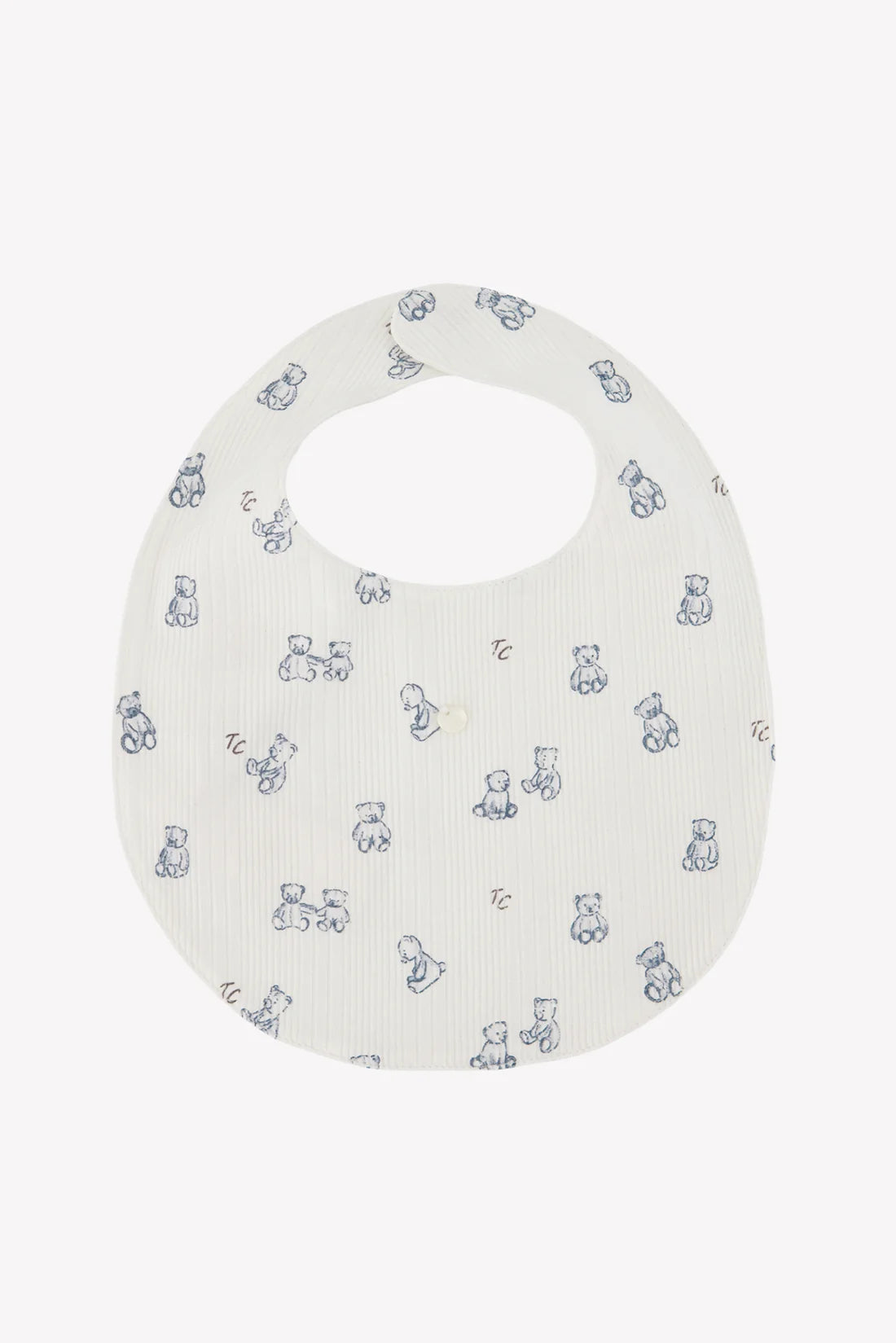 Bib Ecru cotton Print teddy bear