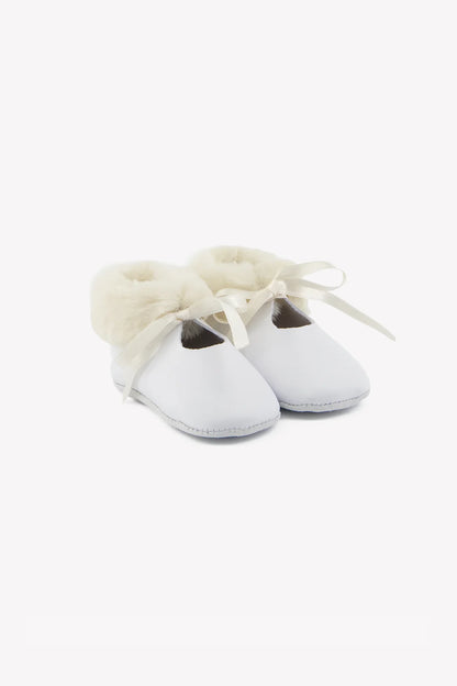 Shoes Ecru leather Imitation fur