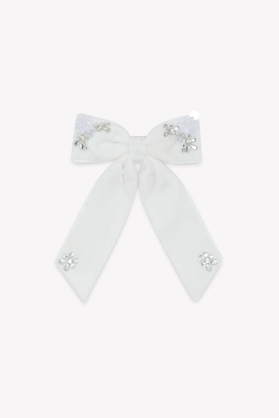 Hair slide Ecru Velvet Sequins
