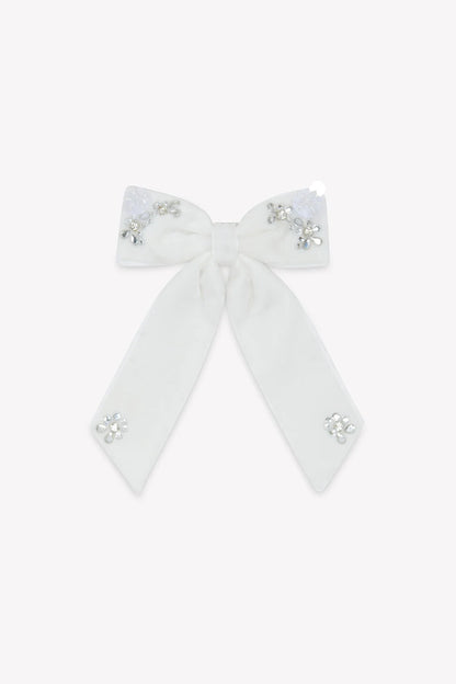 Hair slide Ecru Velvet Sequins