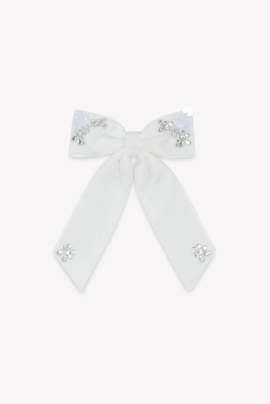 Hair slide Ecru Velvet Sequins