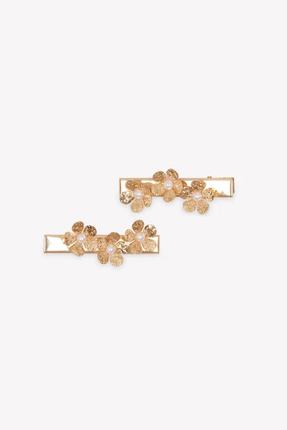 Hair slide Gold flowers