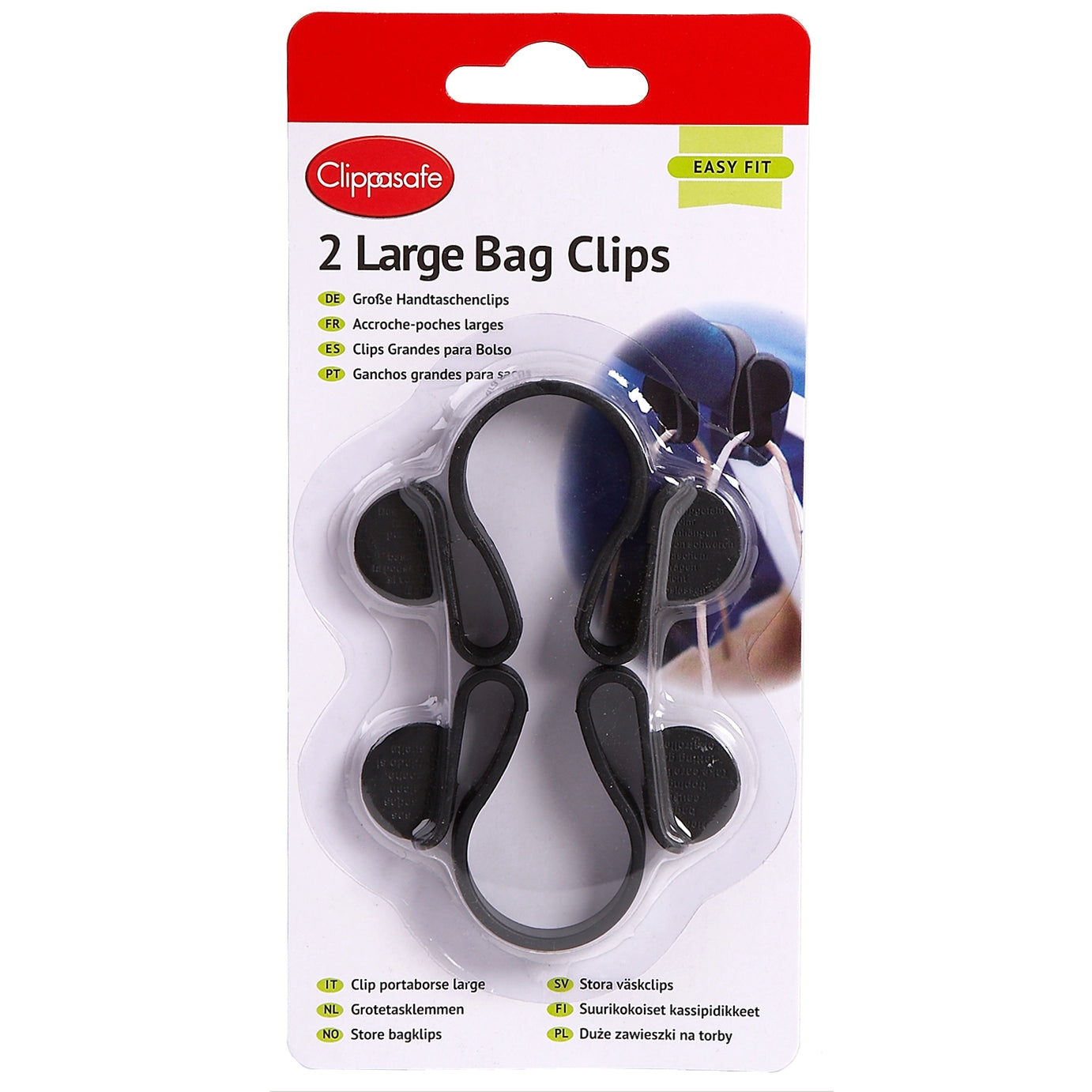 CLIPPASAFE BAG CLIPS - LARGE SIZE
(2 PACK)