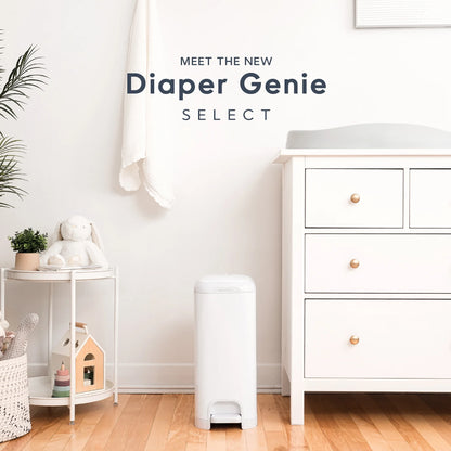 Diaper Genie Select Odor Lock Stainless Steel Pail White