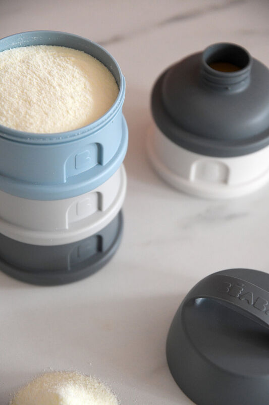 Formula Milk Container - 4 Compartments - Mineral grey / blue