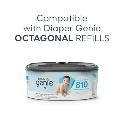 Diaper Genie Select Odor Lock Stainless Steel Pail White