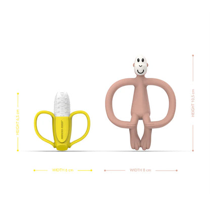 Pink Banana & Monkey Teether Gift Set