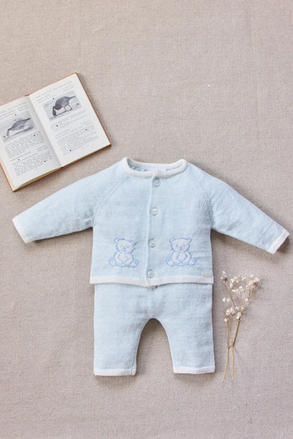 Long outfit Sky-blue cotton with buttons