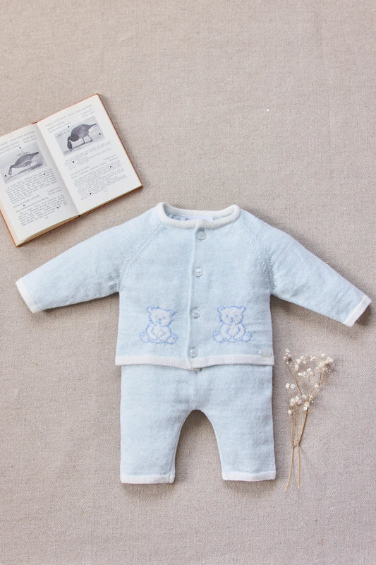 Long outfit Sky-blue cotton with buttons