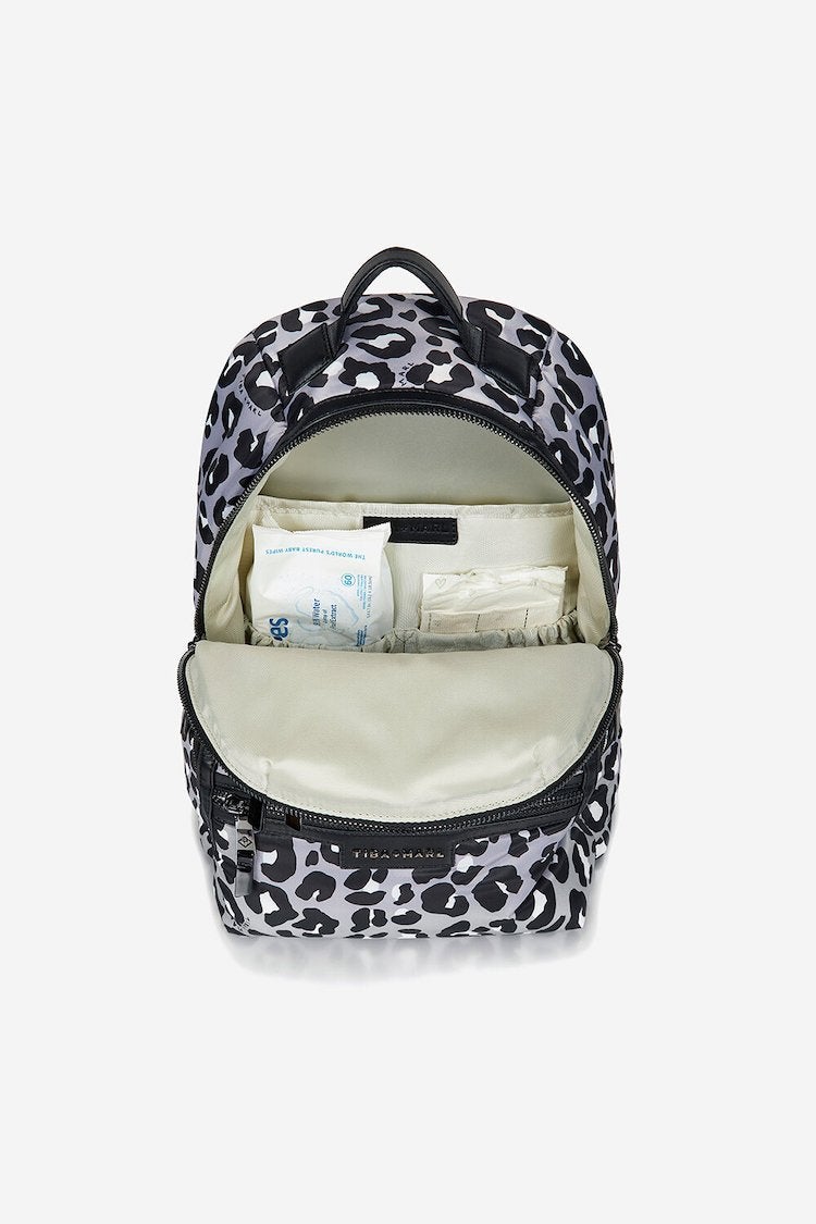 Elwood Changing Backpack Grey/black leopard print