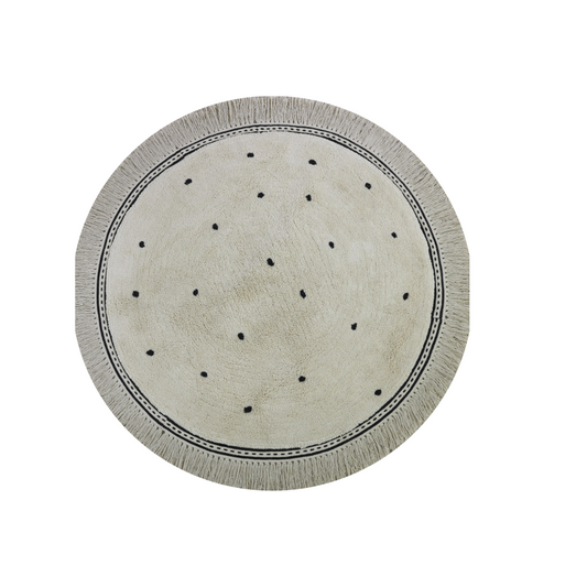 Anna Cream Dot Rug 110x110cm