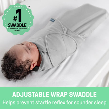 SwaddleME - Monogram Collection, Size 0-3 Months, 1pk - Scribble Elephant
