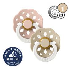 BIBS Boheme 2 PACK Latex Size 1 Blush GLOW/Vanilla GLOW