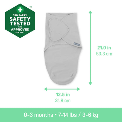 SwaddleME - Monogram Collection, Size 0-3 Months, 1pk - Scribble Elephant
