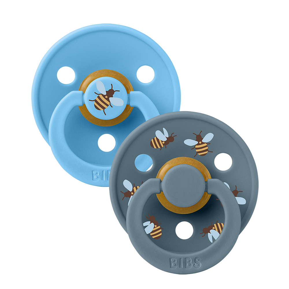 STUDIO Colour Pacifiers 2 pack Bumblebee - Breeze/Petrol size 2 | 6+ months