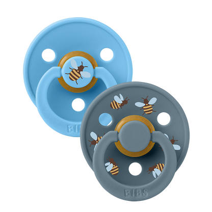 STUDIO Colour Pacifiers 2 pack Bumblebee - Breeze/Petrol size 2 | 6+ months