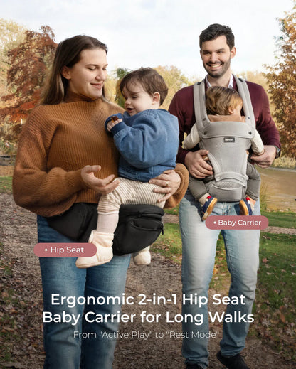 2-in-1 Ergonomic Hip Seat Baby Carrier/air mesh grey (0-36M)
