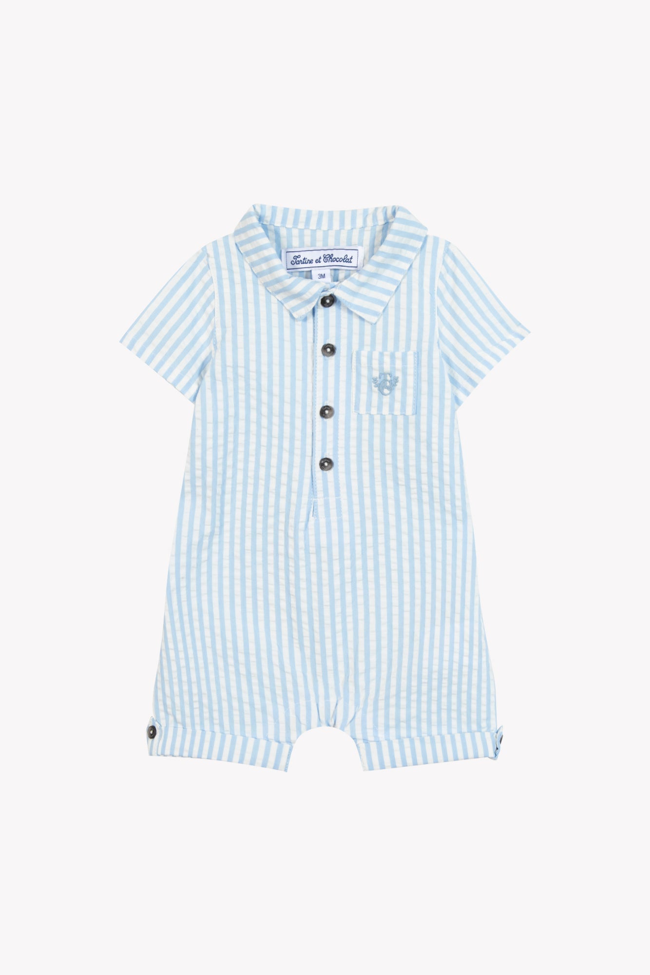 Jumpsuit short
Blue cloud cotton Stripes